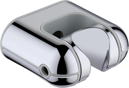 BRIGHT SHOWERS Shower Head Holder Wall Mount, Adjustable Handheld Shower Wand Holder with Universal Fit and Angle Adjustment, Chrome