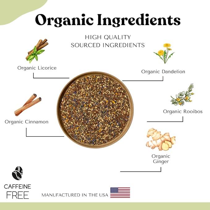 Detox Liver Tea - Herbal Debloat Blend - AIP Autoimmune Protocol Compliant - Whole 30, Paleo Friendly - Organic Cleansing Herbs with Dandelion Root, Ginger, Rooibos