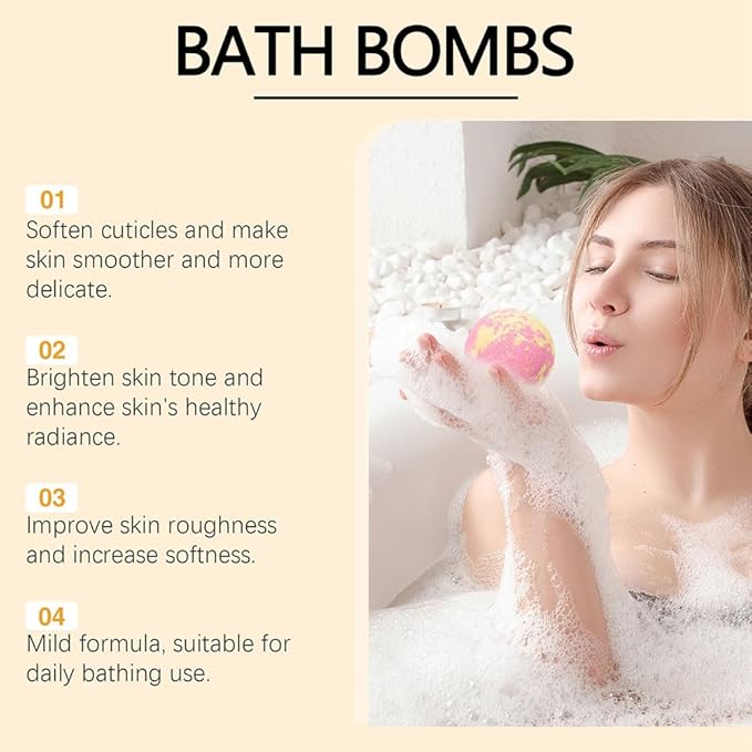 Bath Bombs Gift Set for Women,6 Scents Natural Relaxing Bath Balls for Her to Moisturize Skin,Relaxing Body,Soften Skin,Long-Lasting Fragrance and Rich Foam,Handmade Bubble Bathbombs (Brown)