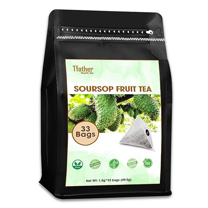 Soursop Tea Bags, Aroma & Sweetness - 100% Pure Soursop Fruits, 0% Dried Sour sop Leaves (Hojas De Guanabana, Graviola), Health Herbal Tea.