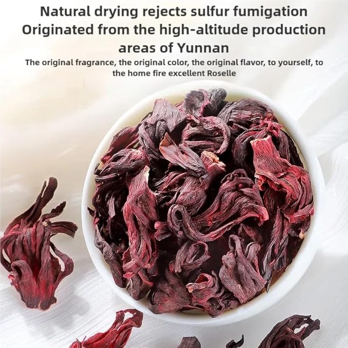 Hibiscus Tea Bags, 50 Teabags,105g,3.8Oz- Premium Hibiscus Flower Tea Bag - Cultivated From Yunnan - Non-GMO - Caffeine-free