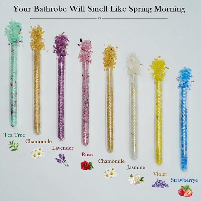 Relax Bath Salts- 8 Pack Epsom Salts for Soaking, Aromatherapy Bath Spa Set, Skin Softening, Muscle & Stress Relief, Exfoliating Dead Sea Salt, 1oz Each