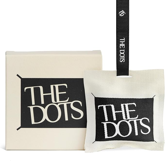 THEDOTS Series Car Air Freshener with 2 Adjustable Ribbons for Car Rearview Mirror, Coconut Lychee, 30 Days, Non-Toxic Fabric Sachet Gift (1 Pack)