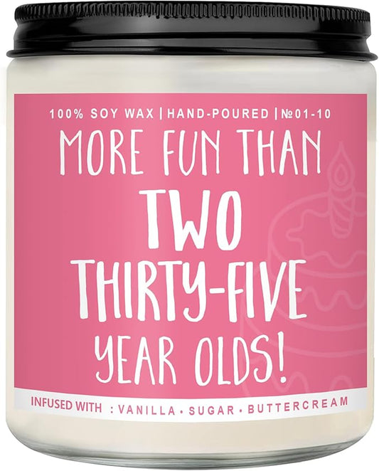 70th Birthday Gifts for Women, Perfect Birthday Present, Funny Presents for Mom, Friends, Wife, Sister, 7oz Vanilla Cream-Scented Candle