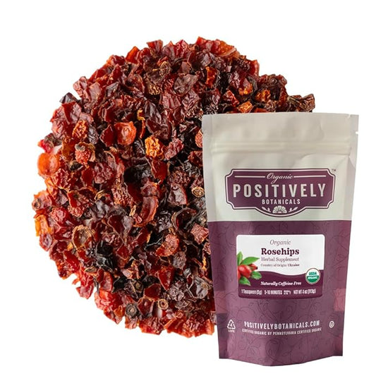 Organic Positively Botanicals Company, Rosehips, Herbal Tea Loose Leaf Botanical, 4 Ounce