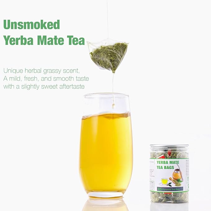 40 Yerba Mate Tea Bag, 3g/bag, Unsmoked Yerba Mate Loose Leaf Tea Packets, Unsweetened, from Argentina - Rich In Antioxidants