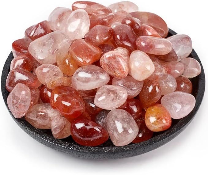 Cherry Blossom Agate Healing Crystal Stone Set - 24 Pieces, 0.6" Natural & Polished Stones for Healing, Meditation, Reiki, Chakra, Crafting & Decoration
