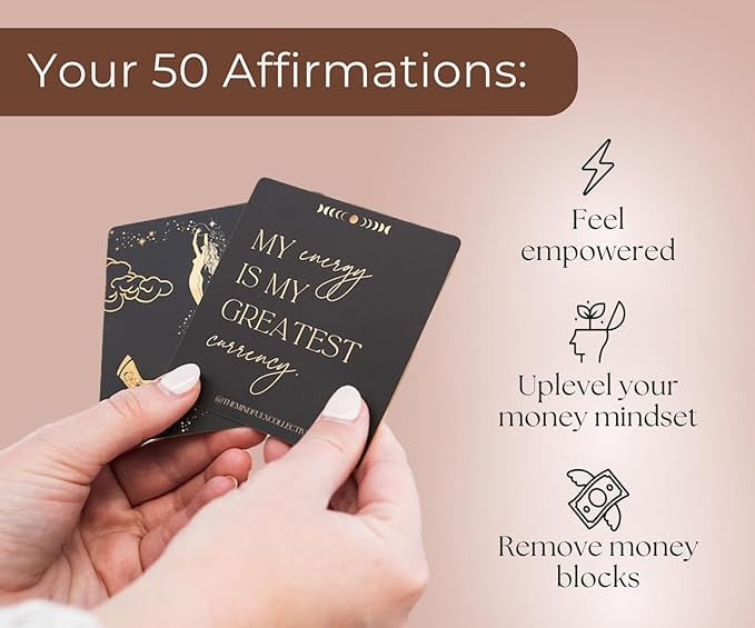 THE MINDFUL COLLECTIVE Positive Affirmation Cards for Women - 50 Daily Affirmations for Women. Motivational Mindfulness Cards, Inspirational Self Care Spiritual Gifts for Astrology, Zodiac