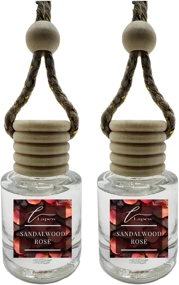 Car Air Freshener Diffuser – 2 Pack Hanging Air Freshener Diffuser (.34 Oz, Sandalwood Rose)