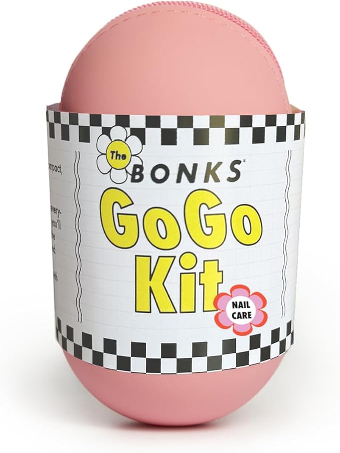 Bonks GoGo Kit - Nail Care Kit for Women and Teens - Portable Manicure Set with Mini Nail Files, Nail Clippers, Buffer, and Remover - Compact & Stylish Travel Essential