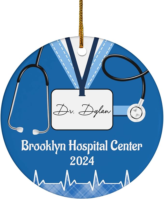 FLOCHIL Personalized Doctor Christmas Ornaments, Custom Ornaments Doctor with Name, Best Doctor Ornament, Gifts for Women, Christmas