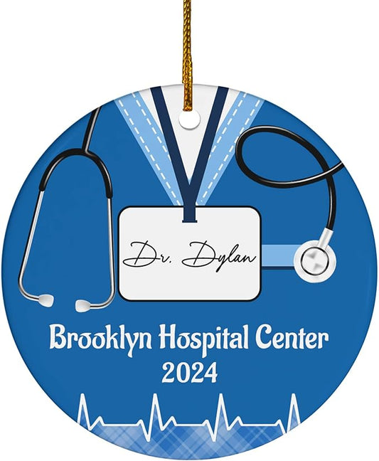 FLOCHIL Personalized Doctor Christmas Ornaments, Custom Ornaments Doctor with Name, Best Doctor Ornament, Gifts for Women, Christmas