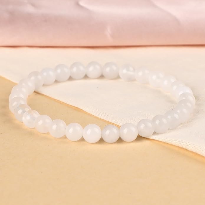 LPBeads Handmade Natural Gemstone Stretch Elastic Bracelet Healing Crystal Round Stone Beads Jewelry Gifts for Women Men