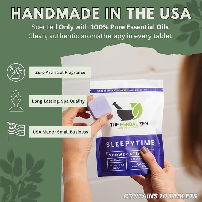 Lavender Shower Steamers Aromatherapy with Essential Oils, Made in The USA Shower Bombs, Shower Bomb Aromatherapy, Relaxing Gifts for Women, Spa Day Gifts, Birthday Gifts for Women and Men