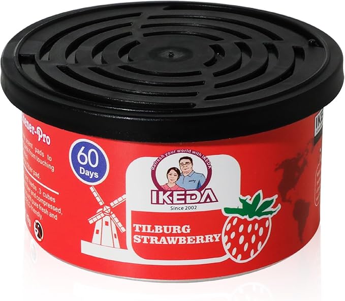 IKEDA Car Air Freshener & Car Odor Eliminator for Auto or Home,Office, 60 Days Long Lasting Scent Cans Freshener, 1.5 Oz Each, 4 Cans, Strawberry