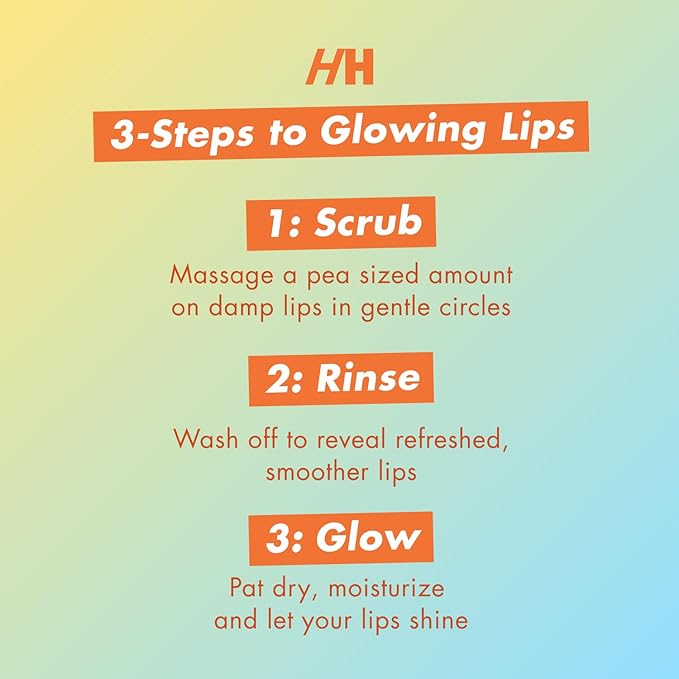 Handmade Heroes Turmeric Lip Scrub with Vitamin C – 100% Natural Vegan Exfoliant for Dark Dry Chapped Lips – Deep Conditioning Sugar Polish 1oz