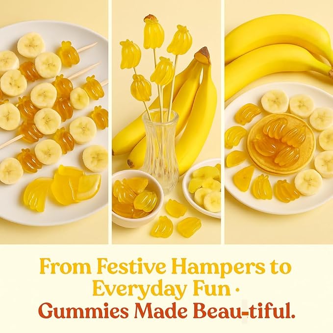 Confect Banana Bliss Fruit Gummies – Vegan Candy – 6 Packs x 1.76 oz – Gluten-Free, No Corn Syrup, Banana Shape