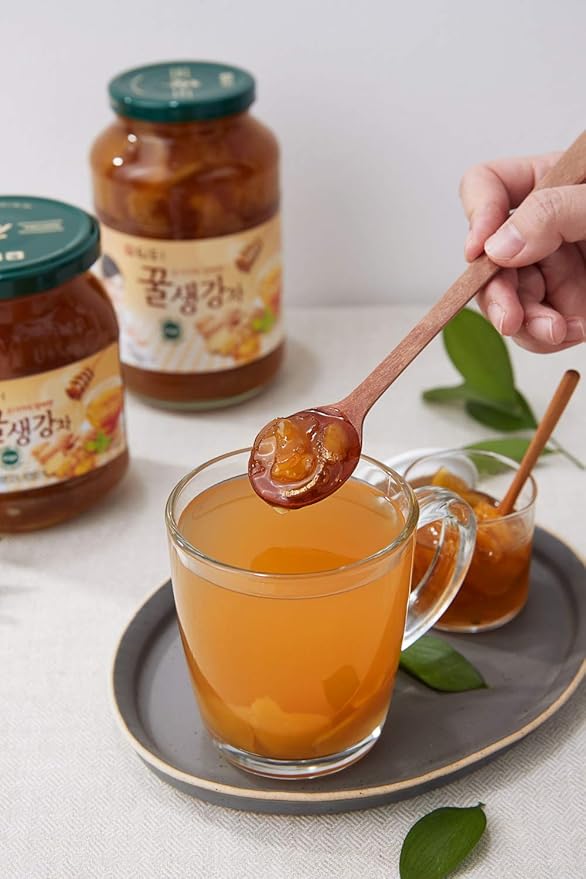 Damtuh Honey Ginger Tea – Natural Flavor & Warm Spicy Aroma, No Artificial Ingredients, Perfect for Hot or Iced Tea, Jam, or Salad Dressing (Sliced Ginger) 2.2lb 1000g x 2 Pack