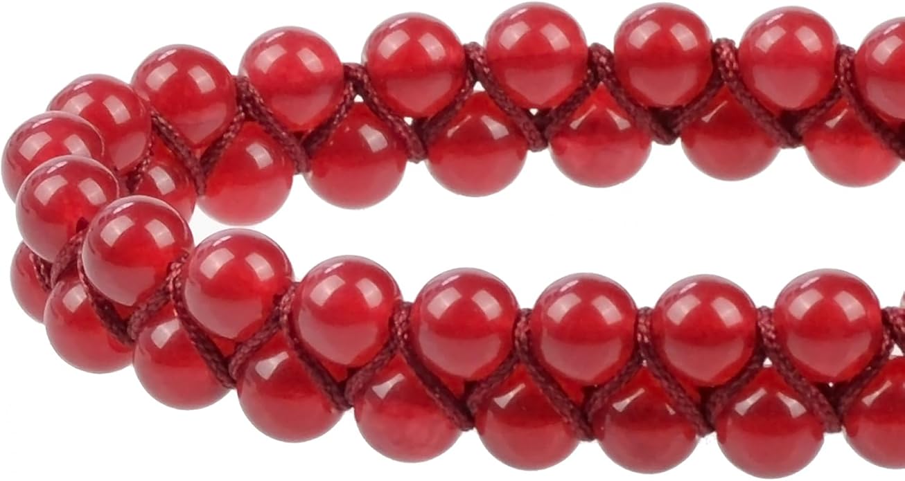 MASSIVE BEADS Double Layer Natural Chakra Healing Power Crystals Macrame Bracelet Yoga Stone Beads Gemstone Meditation Relax Anxiety Bangle for Unisex Women Men