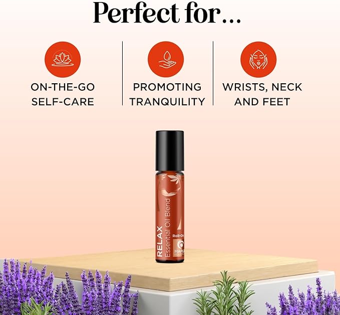 Relaxing Essential Oil Roll On - Aromatherapy Essential Oil Roller with Calming Essential Oils - Relaxing Essential Oil Blend with Lavender Ylang Ylang Chamomile & Geranium for Stress Support (1 Pack)