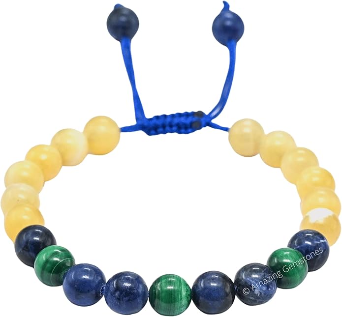 Natural Healing Crystal Bracelet for Women - Mens Bracelet Energy Balancing Gemstones Set - Adjustable Stone Bead Bracelet for Men and Women - Chakra Crystal Therapy Accessory, Meditation