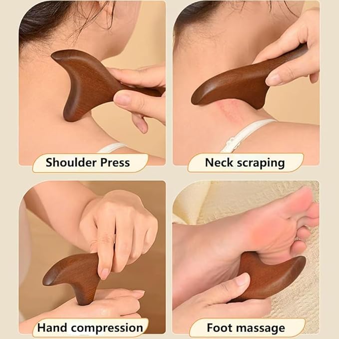 4Pcs Wood Therapy Massage Tools Lymphatic Drainage Massager Wooden Massager Body Sculpting Tools for Body gua sha,Anti-Cellulite,Pain Relief