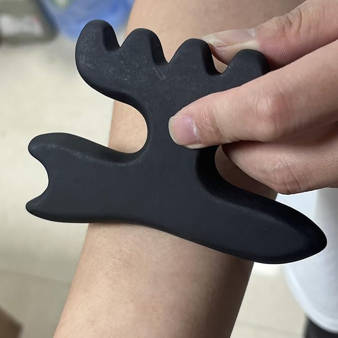 Gua Sha Massage Tool for Body, Natural Bian Stone Gua Sha Scraping Massager, Muscle Relief Massage Board for Back, Legs, Arms, Neck, Shoulder (Medium, 4.7")