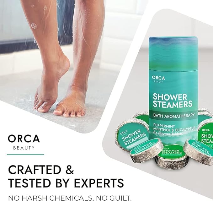 Shower Steamers Aromatherapy - Relaxation Gifts for Women, Shower Bombs, Unique Spa Gifts Shower Tablets, Stocking Stuffers for Women & Men (Peppermint and Eucalyptus Scent 8PC)
