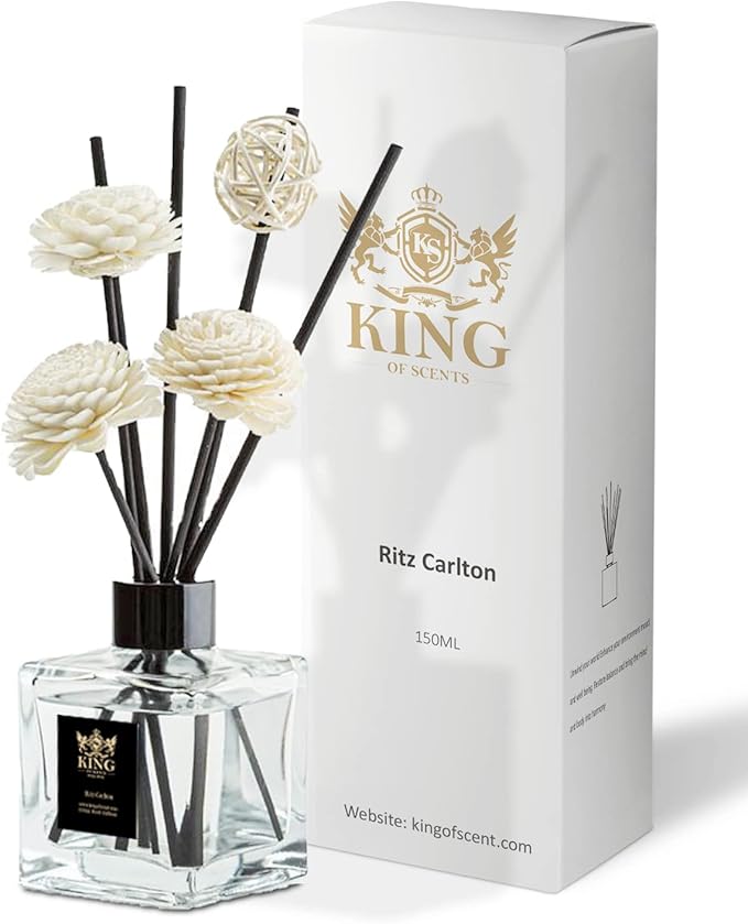 King of Scent Reed Diffuser & Oil Diffuser Sticks with Flower, Aromatherapy, Home & Kitchen Décor,Fragrance and Gift (Ritz Carlton)