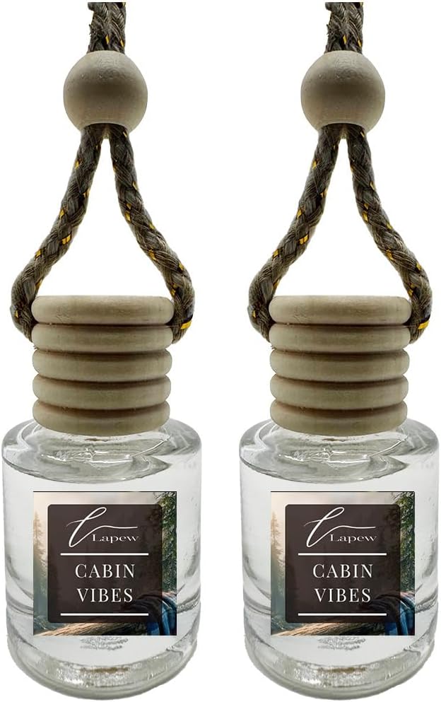 Car Air Freshener Diffuser – 2 Pack Hanging Air Freshener Diffuser (.34 Oz, Cabin Vibes (Autumn Woods))