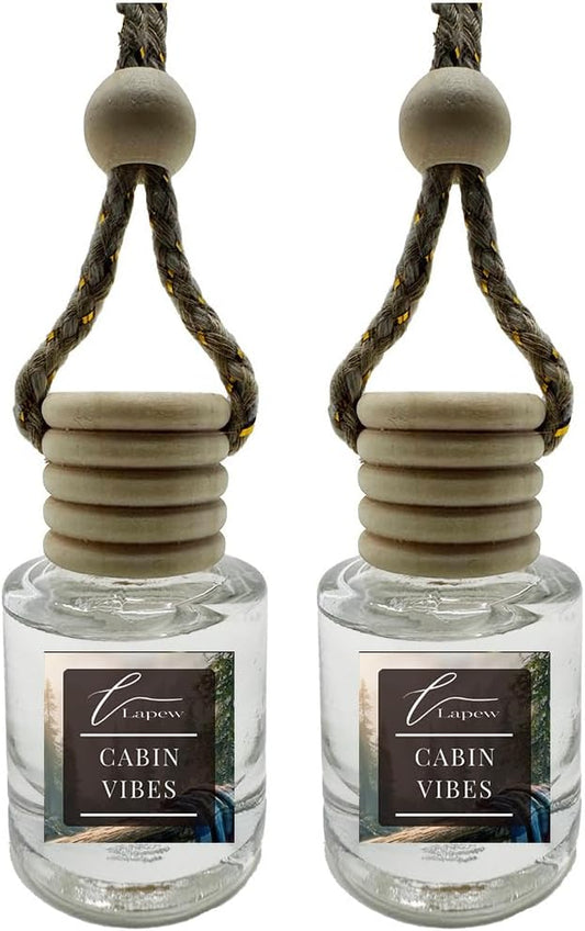 Car Air Freshener Diffuser – 2 Pack Hanging Air Freshener Diffuser (.34 Oz, Cabin Vibes (Autumn Woods))