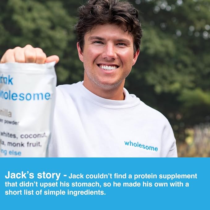 drink wholesome Unflavored Collagen Protein Powder | for Sensitive Stomachs | Gut Friendly | Dairy Free | Low FODMAP | No Artificial Sweeteners | No Bloating or Gas | No Constipation or Diarrhea