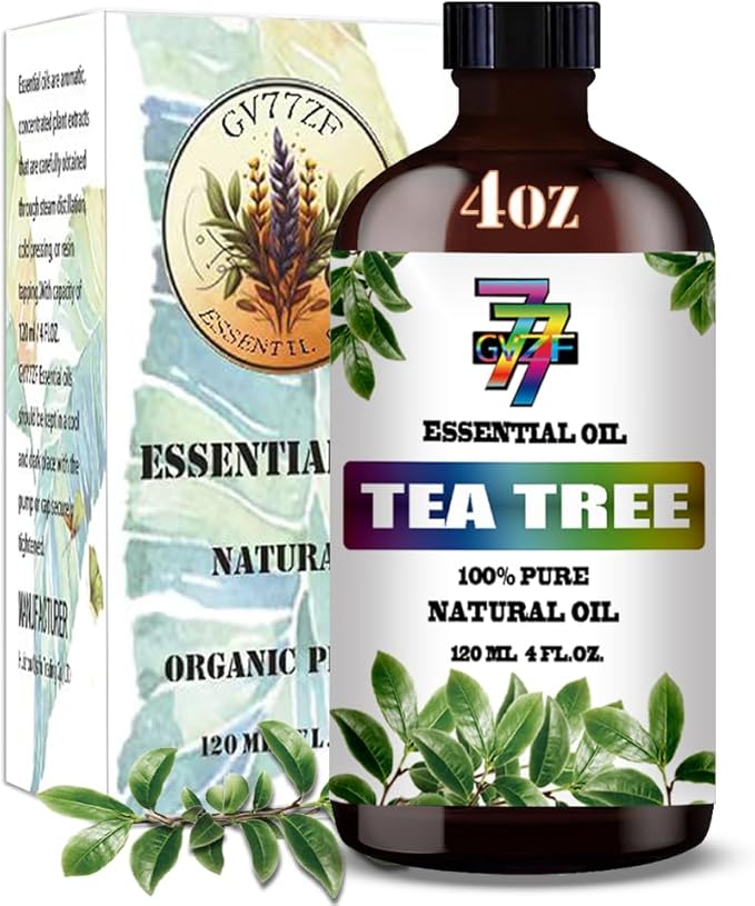 Tea Tree Essential Oil (4 oz/120 ml) — Tea Tree Oils for Aromatherapy, diffusers, humidifiers, Home fragrances, DIY Skincare, soap Making, DIY Candle, Relaxation, Yoga, and Meditation