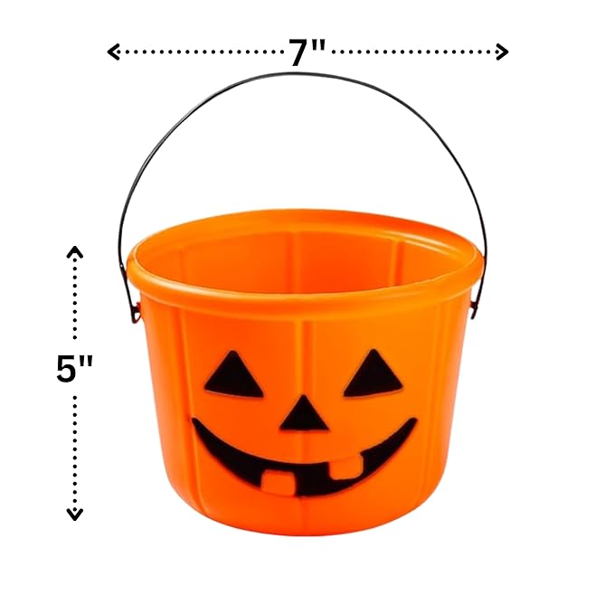 Halloween Assorted Pumpkin Bucket (44 Count) Filled with Candies, Snacks, Cookies and more, Treats for Family, Friends, Kids, Boys and Girls