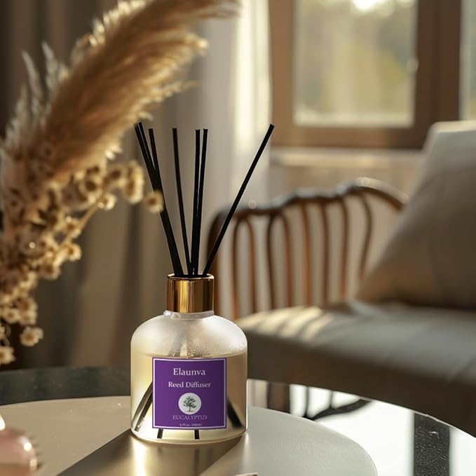 Eucalyptus Reed Diffuser Sets,6.7fl oz(200ml) with 8 Sticks,Fragrance/Aromatherapy for Livingroom/Office/Kitchen/Entryway/Bathroom,Shelf Decor,Home Accessories,Air Freshener(Eucalyptus)