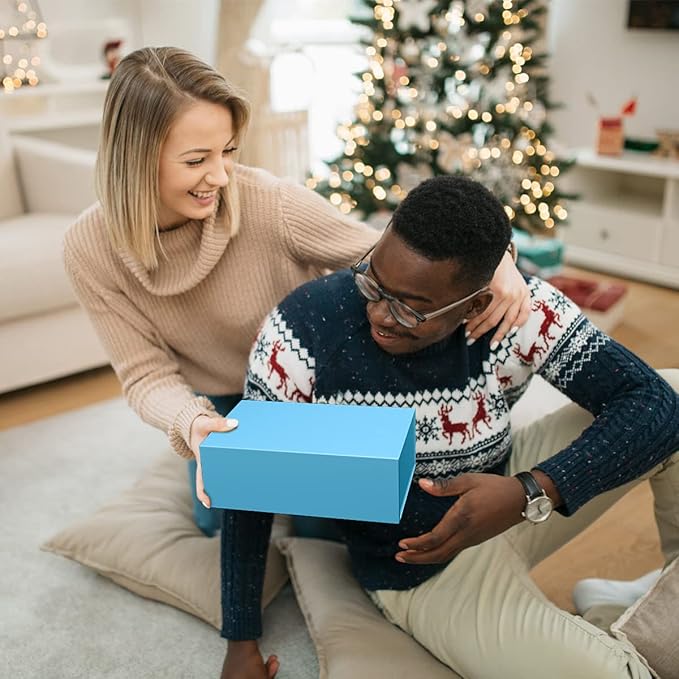 Gift Boxe 12" x 6" x 4" with Magnetic Closure Lid Gift Boxes for Presents,Bridesmaid Gifts Box,Cute Box,Birthday Gift box,Luxury for Gift Packaging, Magnetic Gift Box for Wrapping Gifts (Blue/5PCS)