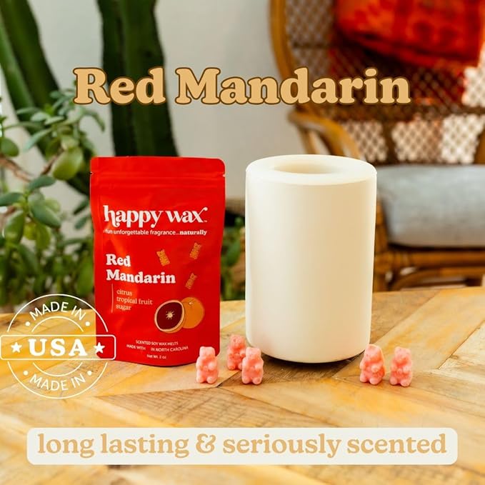 Happy Wax Citrus Mix Collection Scented Natural Soy Wax Melts – 6 Total Oz. of Scented Wax Melts, Collection Includes Red Mandarin, Grapefruit Mangosteen and Lemon Verbena
