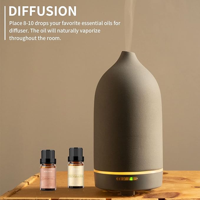 BURIBURI Honeysuckle and Gardenia Essential Oil Set, 100% Pure, Undiluted, Natural Essential Oils Gift Set for Diffuser, Massage