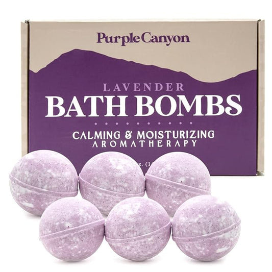 Purple Canyon Lavender Bath Bombs for Women | Relaxing, Natural Bath Bombs | Relaxing Self Care Gift