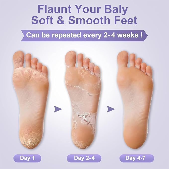 Foot Mask for Dry Cracked Feet, 3 Pairs Feet Peeling Mask, Foot Masks That Remove dead Skin, Callus Remover, Dry, Cracked Skin, Intensely Moisturizes Repairs, Spa Experience, Natural Exfoliator