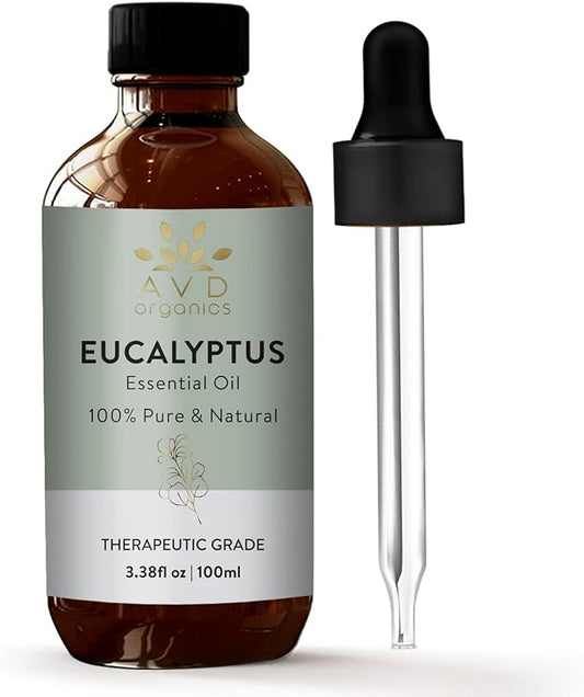 Eucalyptus Essential Oil for Diffuser | 100% Pure and Natural Eucalyptus Oil | for Skin Body Aromatherapy Home Fragrance Carrier Bath Steamroom 3.38 fl. Oz…