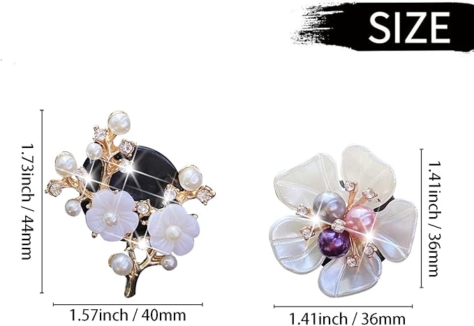 Bling Flower Air Vent Clips, 6 Pcs Cute Daisy Car Fresheners, Diffuser With Rhinestone Interior Decoration Charm, Diamond Decor Accessories for Women Girls
