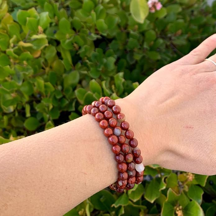 Adabele 1pc Natural Stretch Gemstone Bracelet 6mm (0.24 Inch) Bead 7" 7.5" 8 inch Healing Crystal Quartz Energy Chakra Jewelry Women Birthday Gift