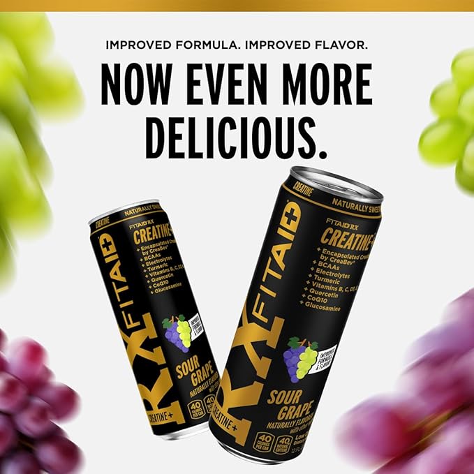 LIFEAID FITAID RX Recovery Blend Plus Creatine, BCAAs, Glucosamine, Electrolytes, 100% Clean, Paleo, Vegan and Gluten-Free, 12 Fl oz. cans (Pack of 4)