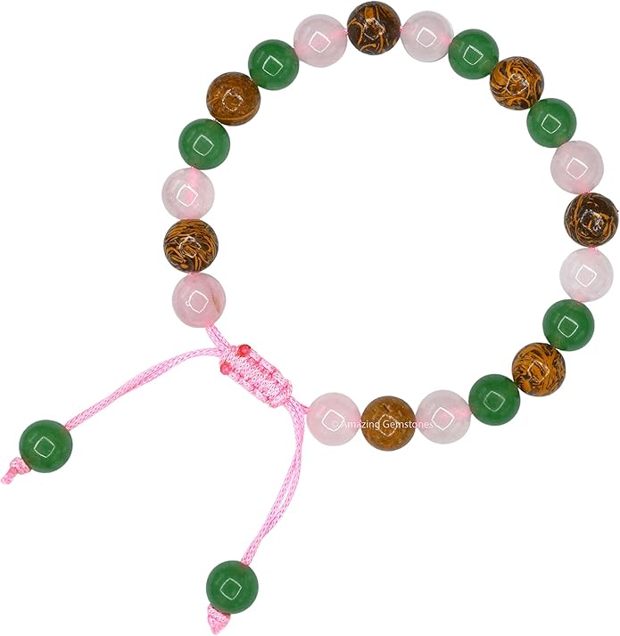 Natural Healing Crystal Bracelet for Women - Mens Bracelet Energy Balancing Gemstones Set - Adjustable Stone Bead Bracelet for Men and Women - Chakra Crystal Therapy Accessory, Meditation