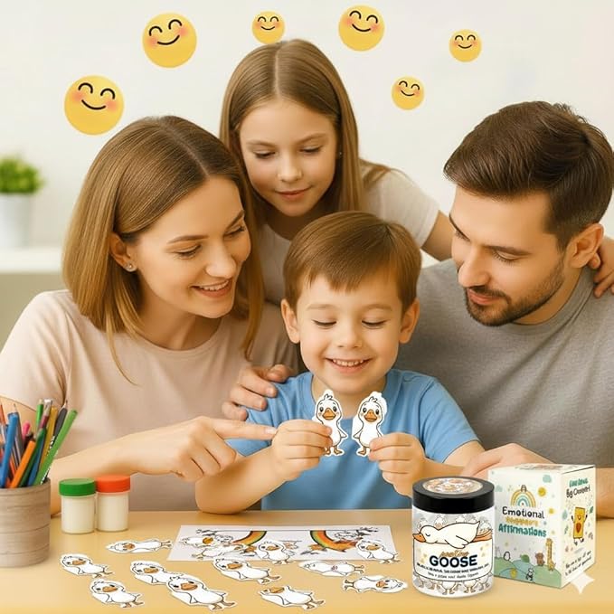 Positive Goose Jar with 60 Affirmation Cards, Emotional Support Goose, Goose Gifts For Women Teens, Desk Goose, Silly Goose, Mental Health Gifts, Funny Gift, Gag Gift