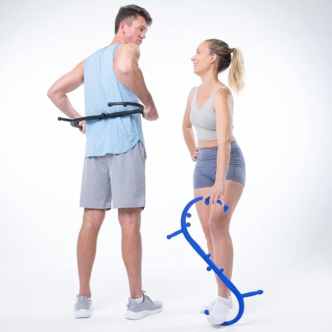 Body Back Buddy Elite Trigger Point Massage Tool, Neck and Back Massager Handheld, Manual Self Massager, Massage Cane, Muscle Knot Remover with Instructions, 2-Pack Bundle (Black)