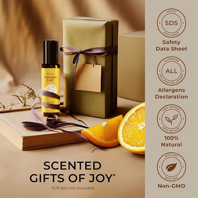 Gya Labs Peace Essential Oil Roll On - 0.34 Fl Oz - Travel Size Roller for Camping, Skin, Aromatherapy Relief, Convenience