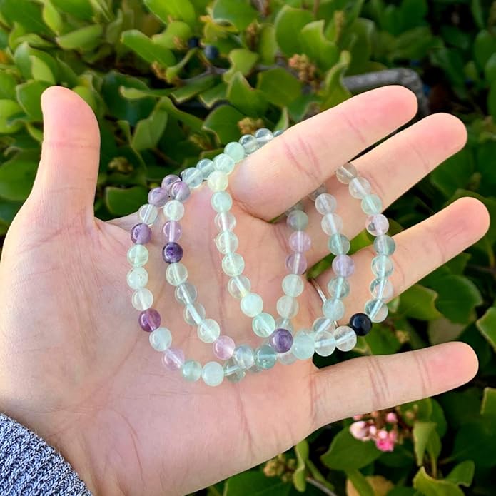 Adabele 1pc Natural Stretch Gemstone Bracelet 6mm (0.24 Inch) Bead 7" 7.5" 8 inch Healing Crystal Quartz Energy Chakra Jewelry Women Birthday Gift