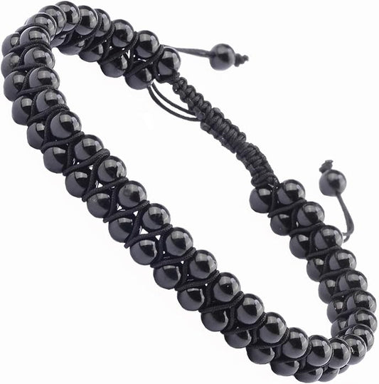MASSIVE BEADS Double Layer Natural Chakra Healing Power Crystals Macrame Bracelet Yoga Stone Beads Gemstone Meditation Relax Anxiety Bangle for Unisex Women Men